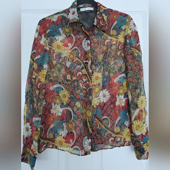 Alice + Olivia multicolor silk Top size xs/s - Picture 1 of 6